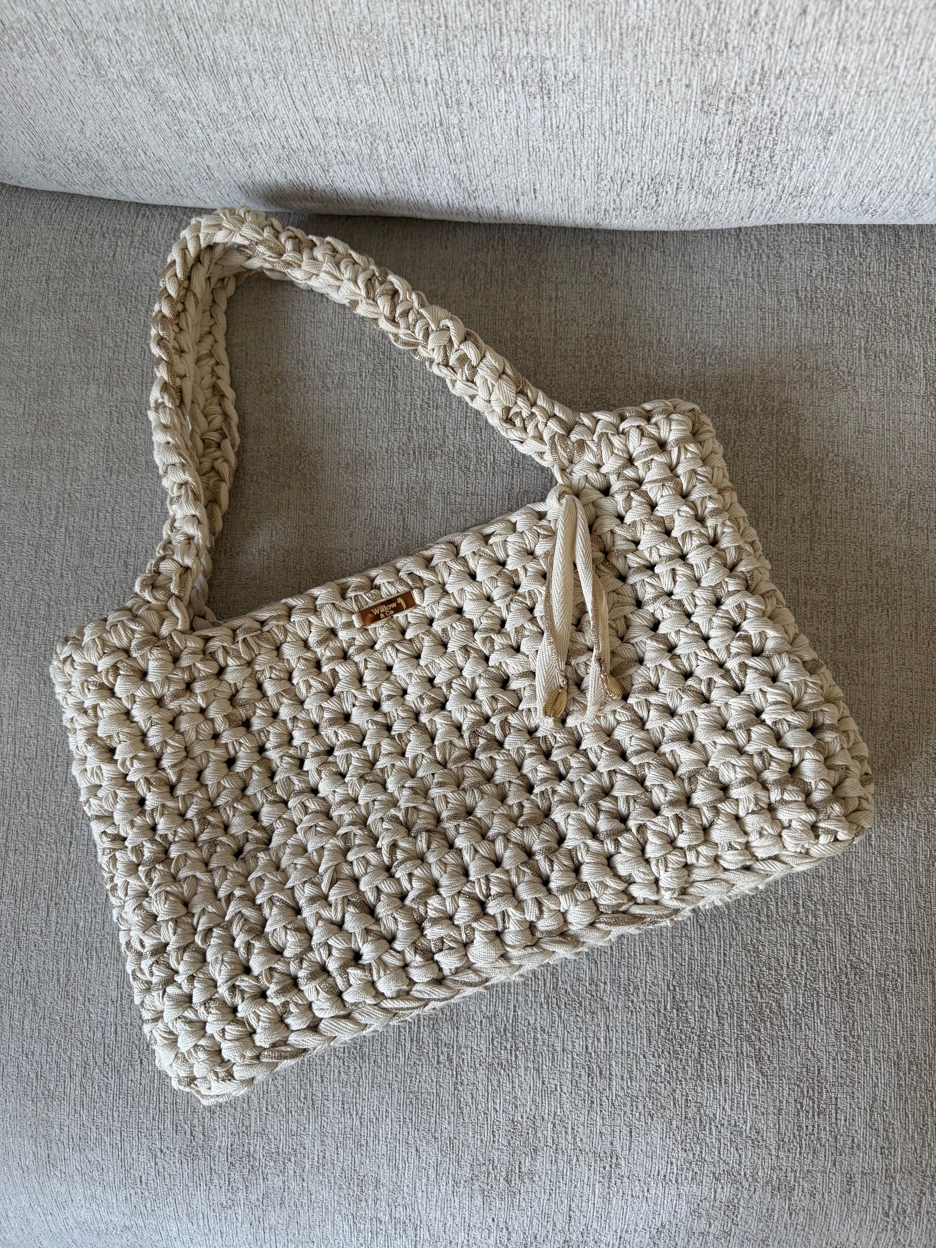 Large Crochet Tote Bag